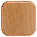 IONICH Двухклавишный выключатель сосна