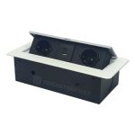 Розетка горизонтальная выдвижная 2 Euro 16A, USB type A+C с блоком 18W