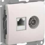 Schneider electric GLOSSA РОЗЕТКА двойная ТВ + компьютерная RJ45, кат. 5Е ПЕРЛАМУТР