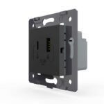 Розетка USB type C+A с блоком питания 36W Livolo, цвет черный (механизм)