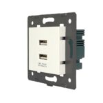 Розетка RocketSocket 2USB с блоком питания 2.1А 5В для рамки Livolo, цвет белый (механизм)