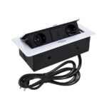 Розетка горизонтальная выдвижная 2EU+2USB Белая OvalC