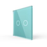 Панель для сенсорного выключателя Livolo, 2 клавиши, цвет зеленый, стекло