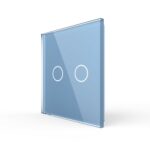 Панель для сенсорного выключателя Livolo, 2 клавиши, цвет синий, стекло