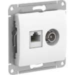Schneider electric GLOSSA РОЗЕТКА двойная ТВ + компьютерная RJ45, кат. 5Е БЕЛЫЙ