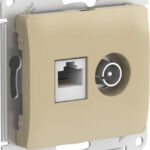 Schneider electric GLOSSA РОЗЕТКА двойная ТВ + компьютерная RJ45, кат. 5Е ТИТАН
