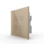 Сенсорный выключатель Livolo 4 клавиши 1 пост Золотой UK стандарт