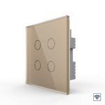 Сенсорный радиоуправляемый выключатель Livolo 4 клавиши 1 пост Золотой UK стандарт
