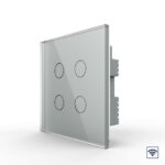 Сенсорный радиоуправляемый выключатель Livolo 4 клавиши 1 пост Серый UK стандарт