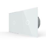 Сенсорный выключатель Livolo 2 клавиши (1-1), 2 поста Белый