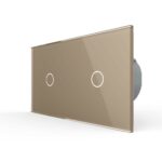Сенсорный выключатель Livolo 2 клавиши (1-1), 2 поста Золотой
