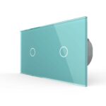 Сенсорный выключатель Livolo 2 клавиши (1-1), 2 поста Зеленый