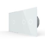 Сенсорный выключатель Livolo 3 клавиши (1-2), 2 поста Белый