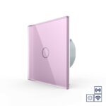 Сенсорный импульсный радиоуправляемый выключатель Livolo сухой контакт 1 клавиша 1 модуль Розовый