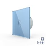 Сенсорный импульсный радиоуправляемый выключатель Livolo сухой контакт 1 клавиша 1 модуль Синий