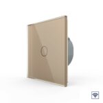 Сенсорный радиоуправляемый выключатель Livolo 1 клавиша 1 пост Золотой