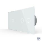 Сенсорный радиоуправляемый выключатель Livolo 3 клавиши (1-2), 2 поста Белый