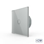 Сенсорный проходной радиоуправляемый выключатель Livolo 1 клавиша 1 пост Серый