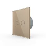 Сенсорный выключатель Livolo 2 клавиши 1 пост Золотой