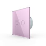 Сенсорный выключатель Livolo 2 клавиши 1 пост Розовый