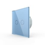 Сенсорный выключатель Livolo 2 клавиши 1 пост Синий