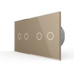Сенсорный выключатель Livolo 4 клавиши (2-2), 2 поста Золотой