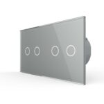 Сенсорный выключатель Livolo 4 клавиши (2-2), 2 поста Серый