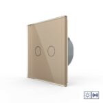 Сенсорный импульсный выключатель Livolo сухой контакт 2 клавиши 1 модуль Золотой