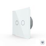 Сенсорный радиоуправляемый выключатель Livolo 2 клавиши 1 пост Белый