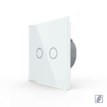 Сенсорный выключатель для жалюзи Livolo 2 клавиши 1 модуль Белый