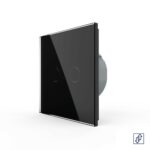 Сенсорный выключатель для жалюзи Livolo 2 клавиши 1 модуль Черный