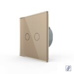 Сенсорный выключатель для жалюзи Livolo 2 клавиши 1 модуль Золотой