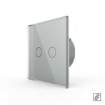 Сенсорный выключатель для жалюзи Livolo 2 клавиши 1 модуль Серый