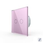 Сенсорный выключатель для жалюзи Livolo 2 клавиши 1 модуль Розовый