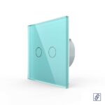 Сенсорный выключатель для жалюзи Livolo 2 клавиши 1 модуль Зеленый