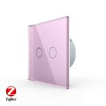 Сенсорный выключатель Livolo ZigBee (Wi-Fi) 2 клавиши 1 пост Розовый