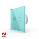 Сенсорный выключатель Livolo ZigBee (Wi-Fi) 2 клавиши 1 пост Зеленый
