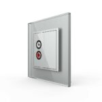 Розетка Livolo аудио RCA "2-ой тюльпан" Серая