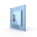 Розетка Livolo аудио RCA "2-ой тюльпан" Синяя