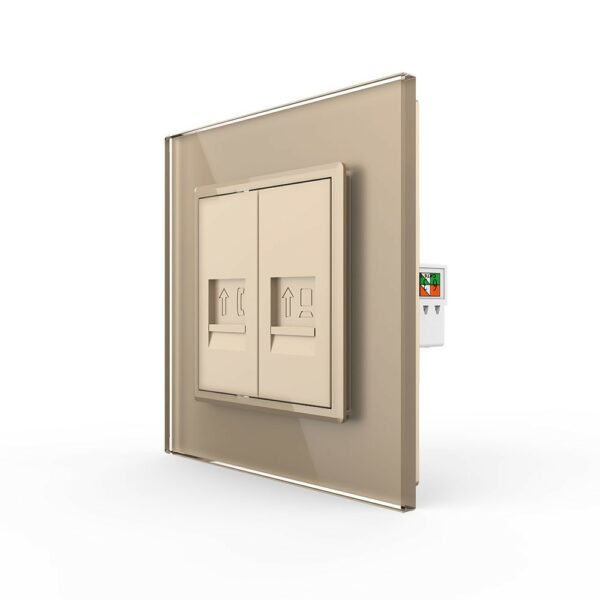 Розетка Livolo ТЛФ/КОМП RJ-45 Золотая
