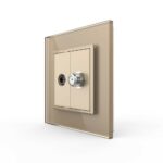 Розетка Livolo ТВ/Спутниковая SAT Золотая