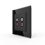 Розетка Livolo аудио RCA "2-ой тюльпан" двойная Черная