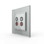 Розетка Livolo аудио RCA "2-ой тюльпан" двойная Серая