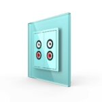 Розетка Livolo аудио RCA "2-ой тюльпан" двойная Зеленая