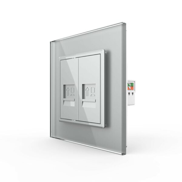Розетка Livolo КОМП RJ-45 двойная Серая