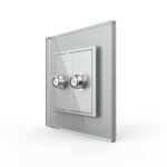 Розетка Livolo спутниковая SAT двойная Серая