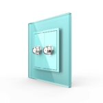 Розетка Livolo спутниковая SAT двойная Зеленая