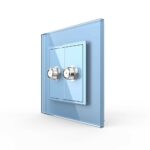 Розетка Livolo спутниковая SAT двойная Синяя