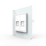 Розетка Livolo телефон двойная Белая