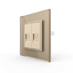 Розетка Livolo телефон двойная Золотая